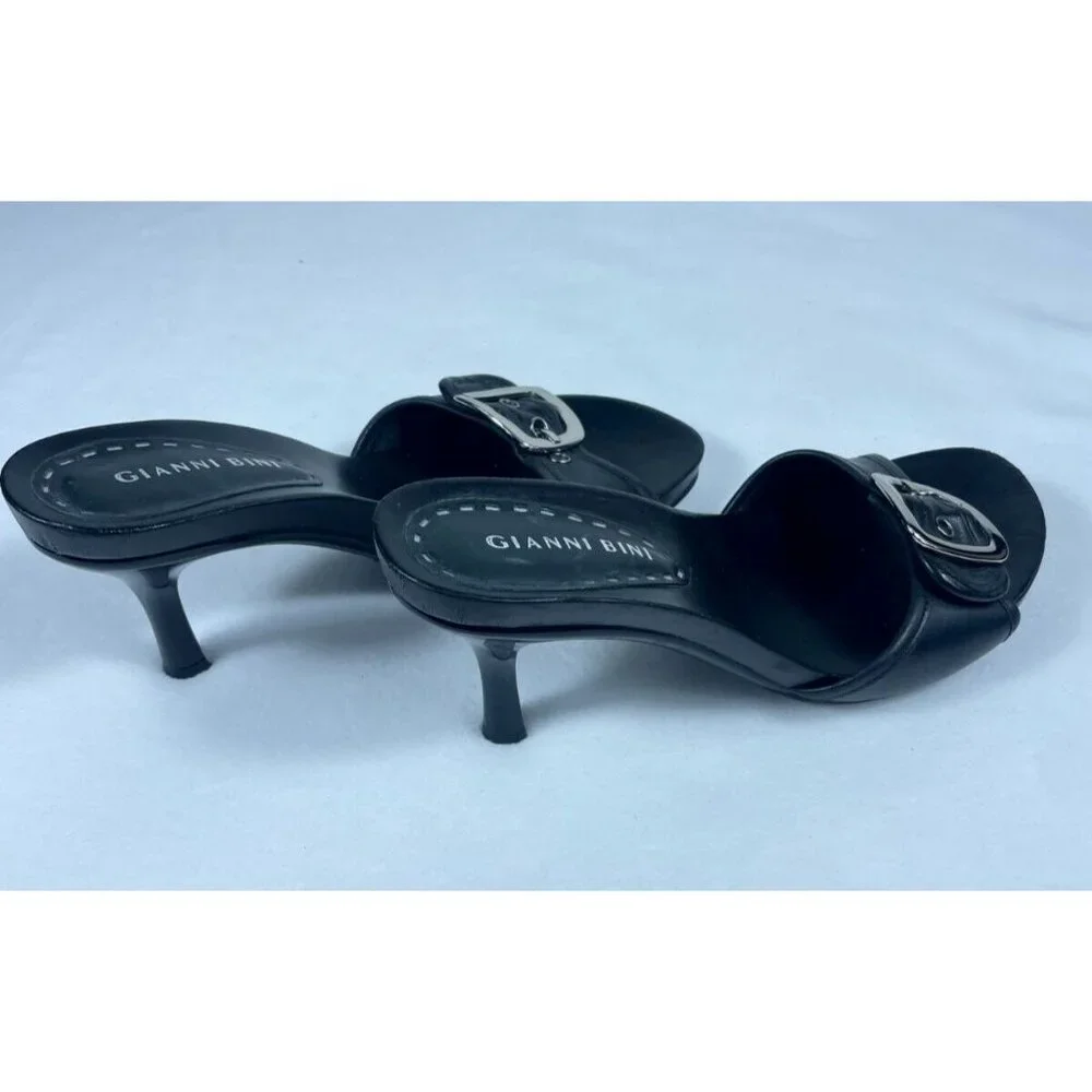 Gianni Bini Black Heeled Mules - Picture 5 of 7